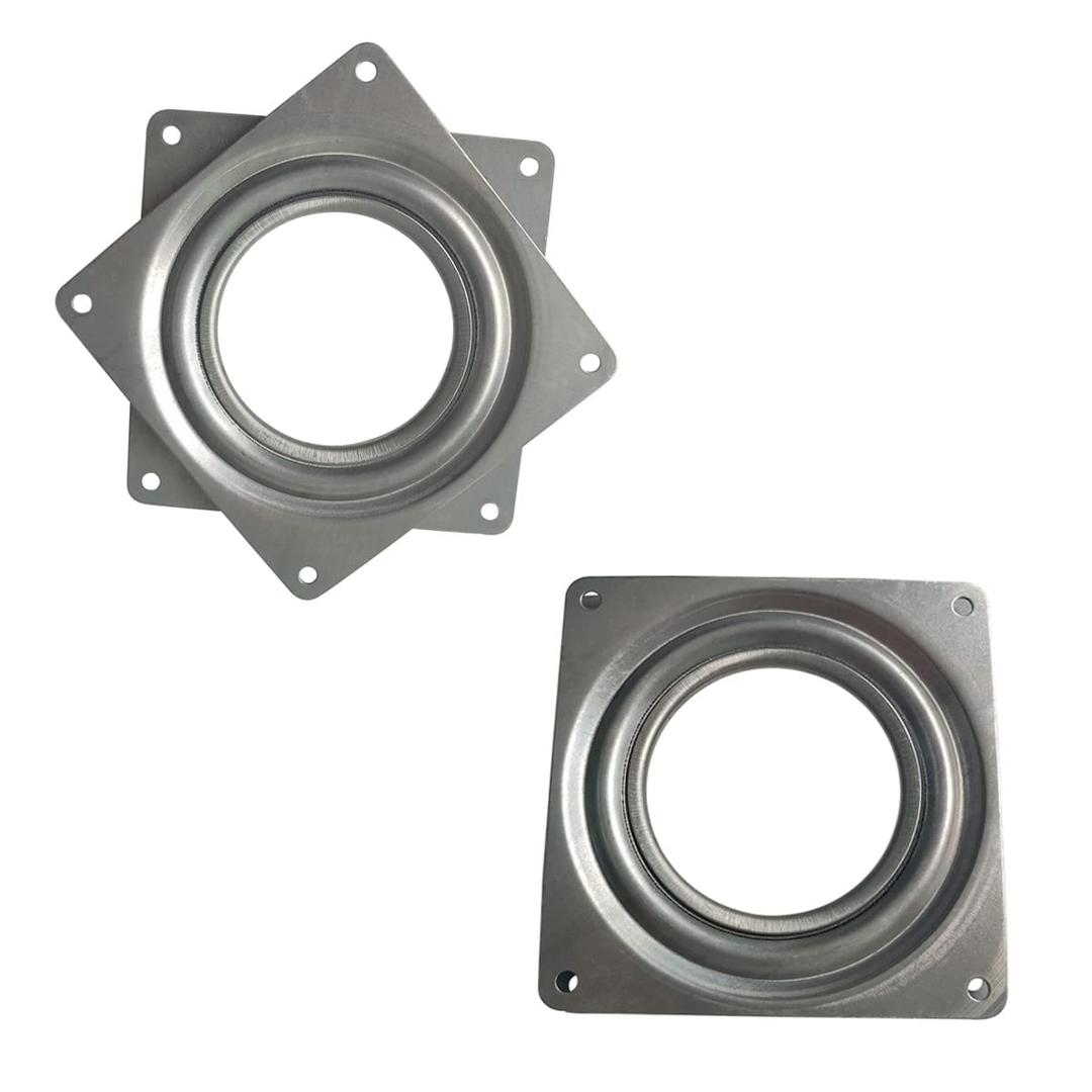 2 Pcs 4 Inch Susan Turntable Bearings Susan Turntable Lazy Susan Turntable Square Rotating Bearing Plate Lazy Susan Hardware Swivel Plate, for Swivel Plate,Corner Cabinet,Revolving Shelve in Kitchen