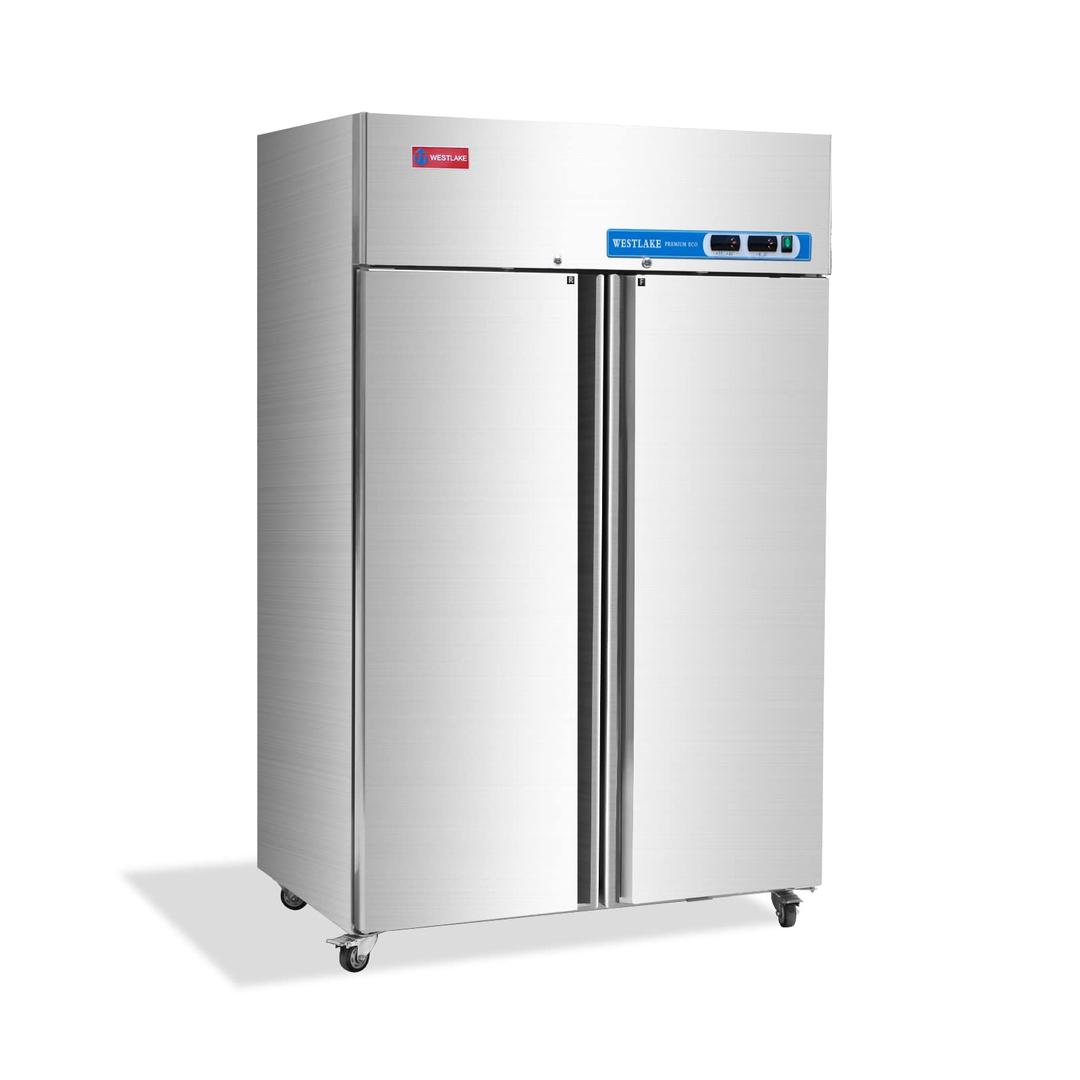 WESTLAKE Commercial Refrigerator and Freezer Combo 48" W 2 door 2 Section Stainless Steel Reach in Solid door Fan Cooling 36 Cu.ft Refrigerator and Freezer Combo for Restuarant, Bar, Shop, etc