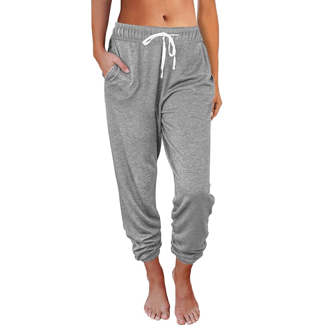 Womens Sweatpants Drawstring Comfy Lounge Pajamas Pants Workout Joggers Athletic Yoga Pants with Pockets