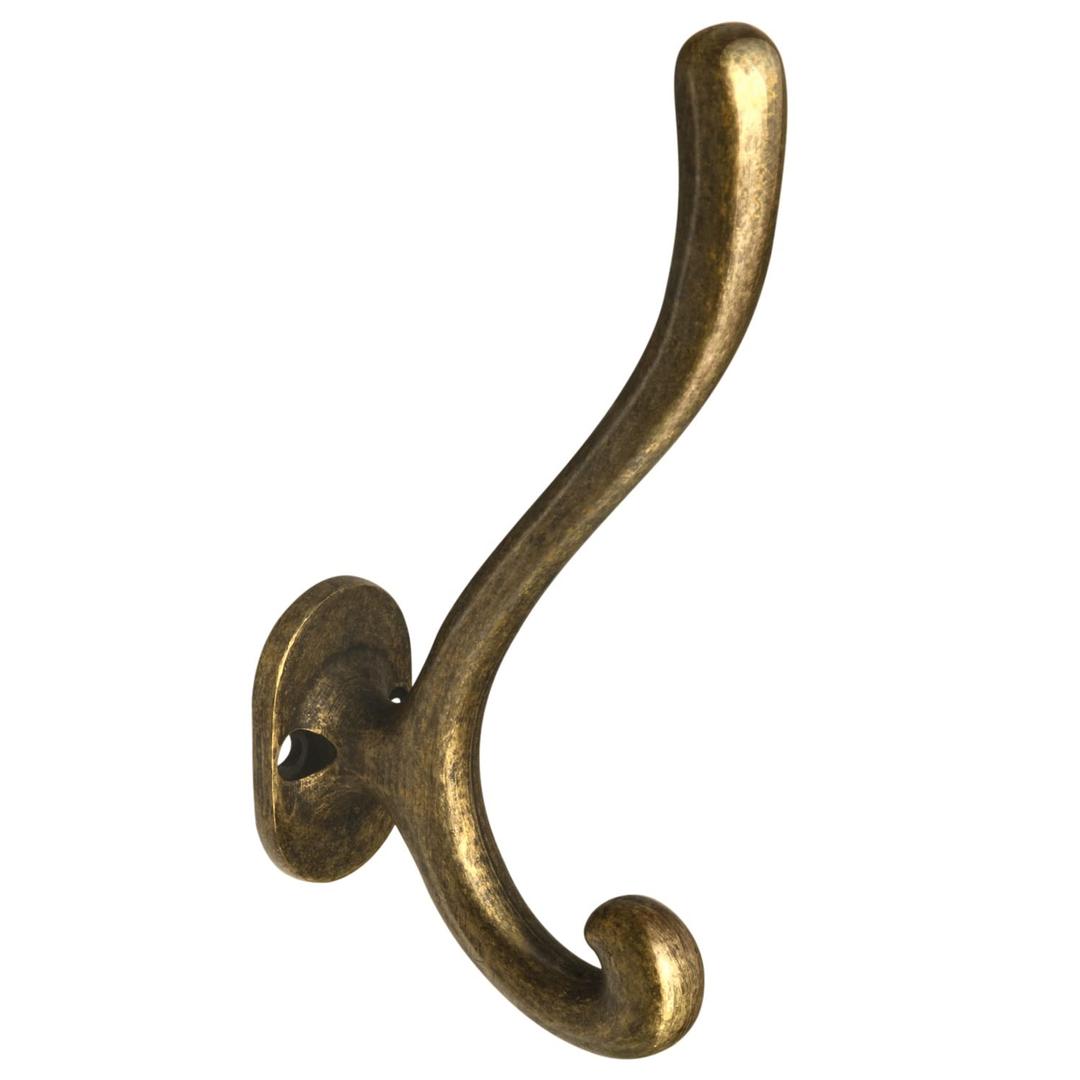 Goo-Ki Vintage Retro Antique Brass Zinc Alloy Coat Hooks - Affordable Luxury Coat Hoooks Hardware for Bedroom, Kitchen, 6 Pack