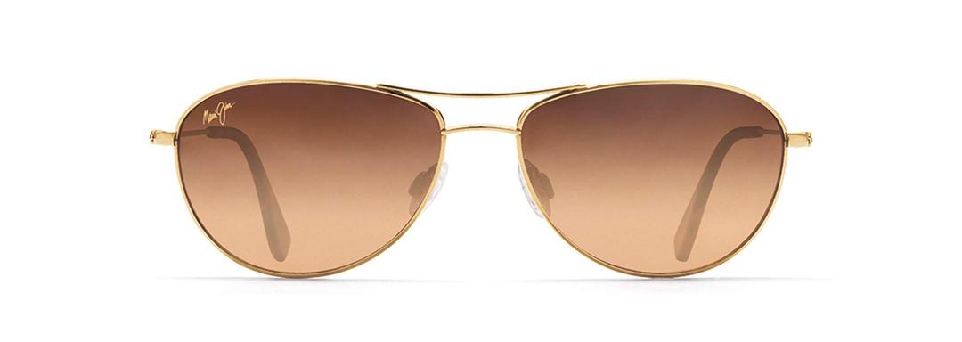 Maui JimMen's and Women's Baby Beach Polarized Aviator Sunglasses, Gold/HCL® Bronze, Small