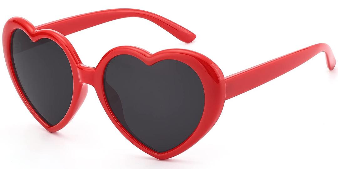 IOHLNGHeart Sunglasses for Women Men Oversized Trendy Love Shaped Sunglasses Retro Lovely Fashion Cute Sun Glasses