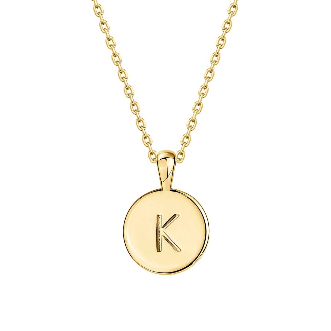 PAVOI14K Gold Plated Initial Letter Pendant Necklace for Women | Gold Alphabetical Initial Necklace