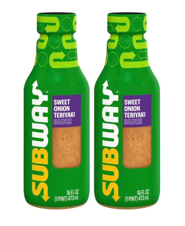 Subways Sweet Onion Teriyaki Sauce 16 oz Bottle Pack of 2 w/Exit 28 Bargains Sticker