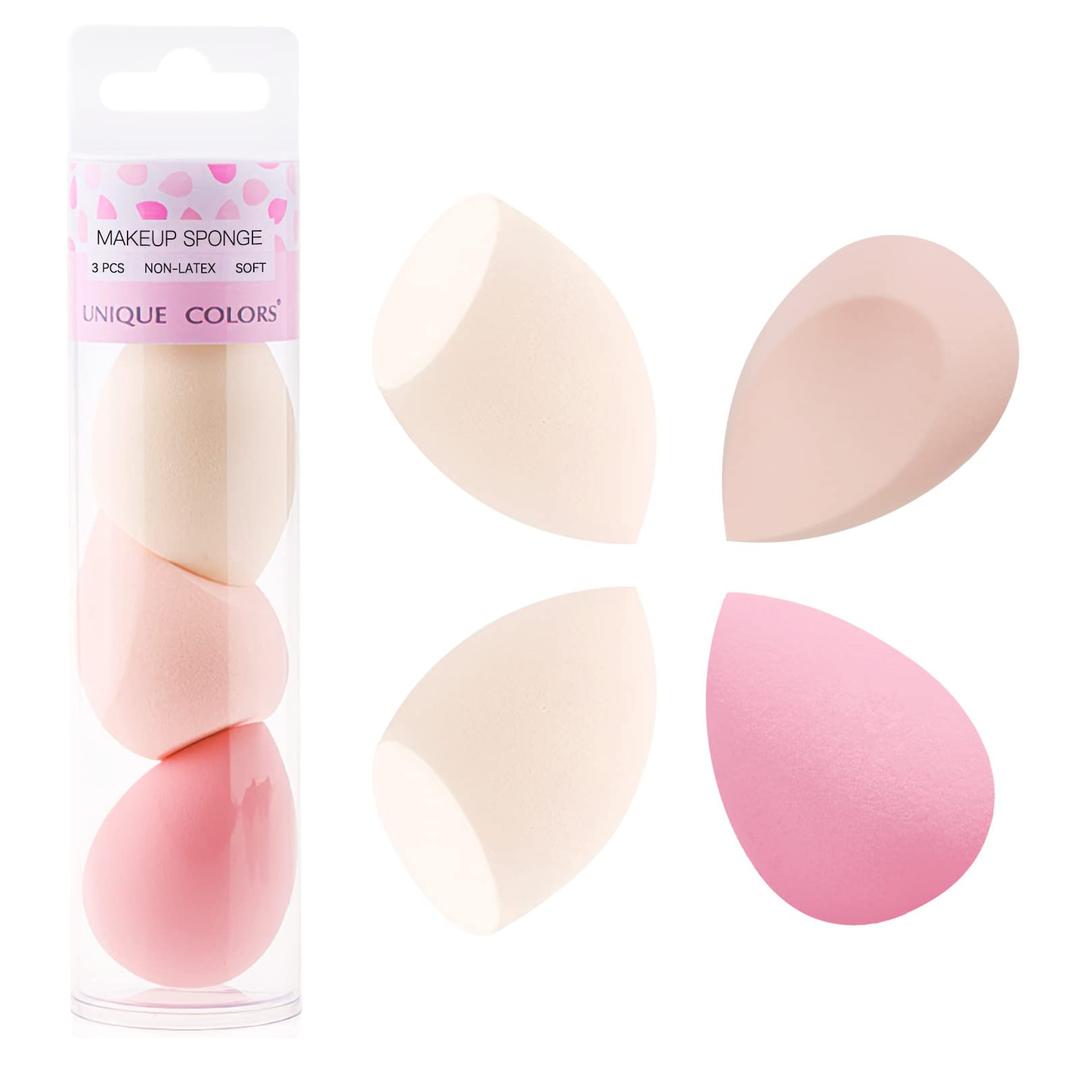 Beauty Blender Complexion Makeup Sponge, Foundation Blending Sponges Ideal for women Makeup Highlighters, Foundation, Powder, Cream or Liquid Application Storage Case (4PCS Pink Makeup Sponge)