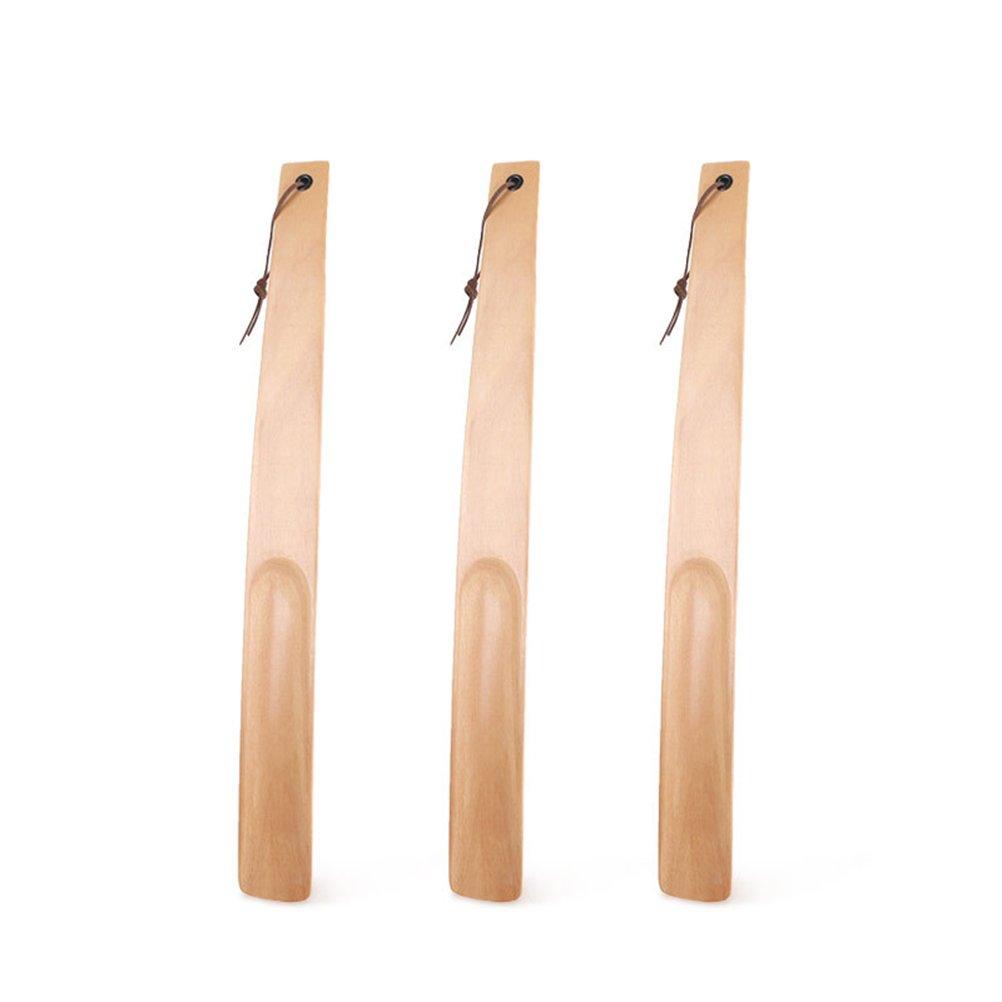 Healifty Long Handle Shoe Horn 1 Pcs Wooden Comfortable Shoe Lifter Shoehorn for Women Men Seniors