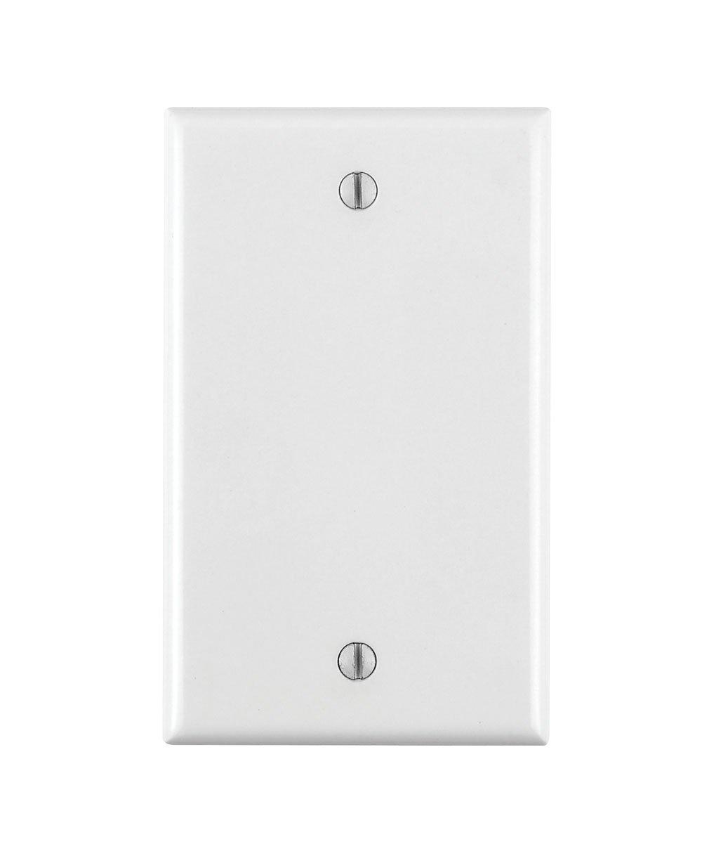 Leviton 88014 001-88014-WHT Single Gang White Blank Box Mounted Plastic Wallplate, 1-Pack