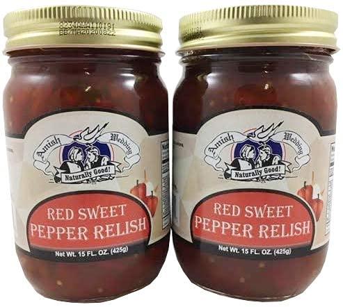 Amish WeddingRed Sweet Pepper Relish 15 Ounces (Pack of 2)