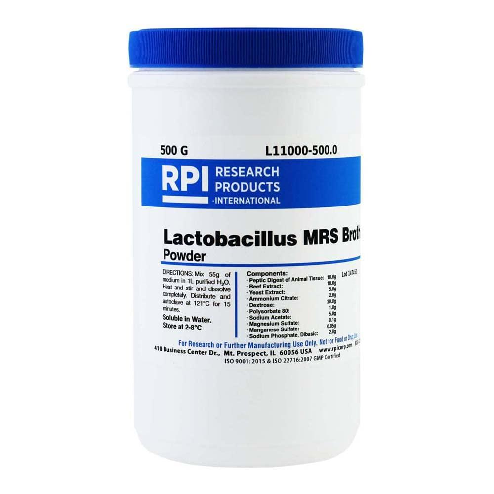 RPI L11000-500.0 Lactobacillus MRS Broth Powder, 500g