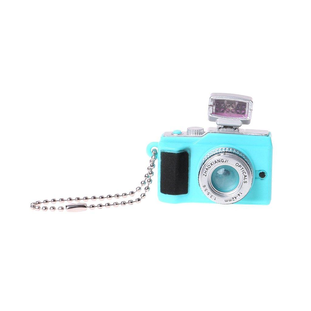 ForHe Mini Toy Camera Keychain LED Keychain with Flash Light and Shutter Sounds for Children 3+ (Blue)