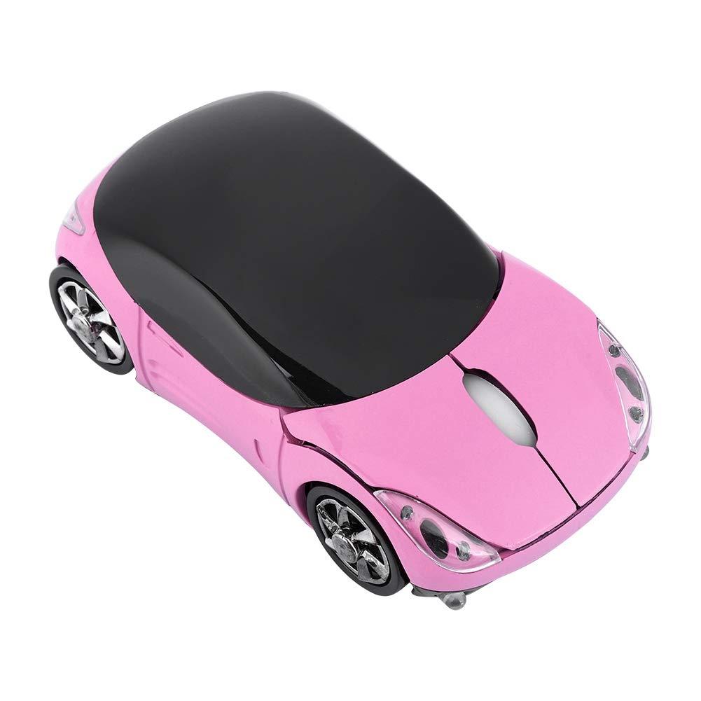 2.4GHz Wireless Mouse, Classic Car Shaped Mouse with USB Reciver, 1600 DPI Optical Computer Mouse Compatibile with Windows XP/Vista/Windows 7/ME/2000/Mac OS (Pink)