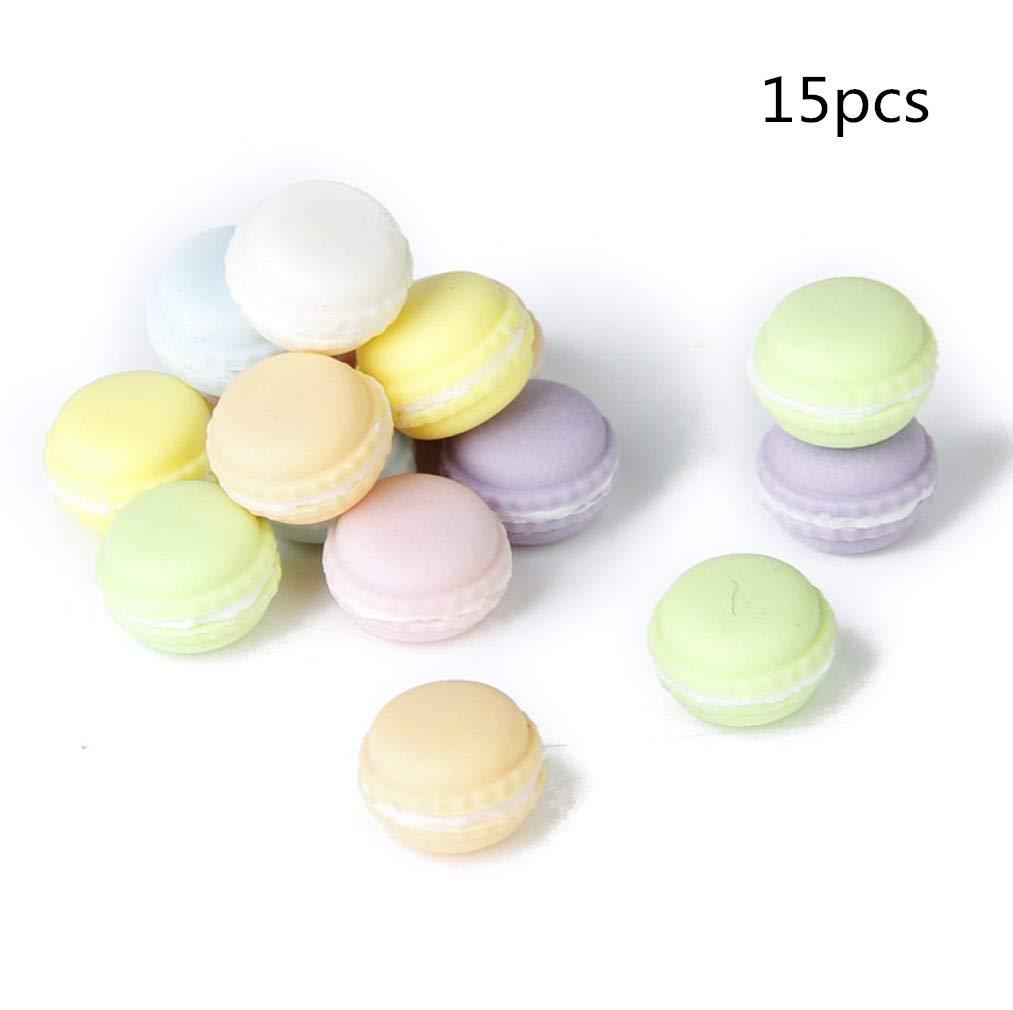 15 Pcs Mini Macarons Decoration Cute Cream Cake Dessert Snack Toy 1:12 Dollhouse Miniature Toy for Children Girls Color Random by SamGreatWorld