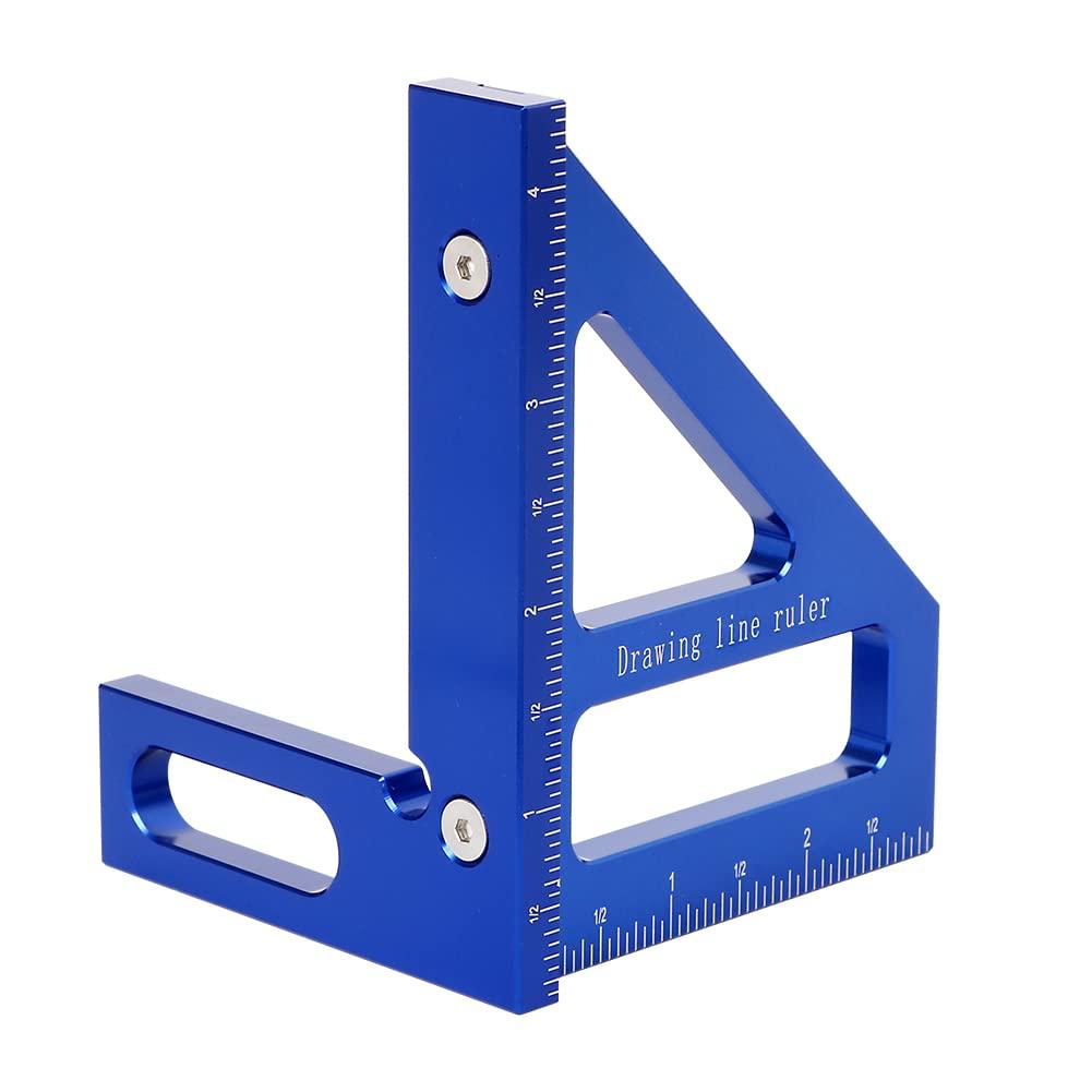 Imperial 3D Multi-Angle Measuring Ruler,45/90 Degree Aluminum Alloy Woodworking Square Protractor, Miter Triangle Ruler High Precision Layout Measuring Tool for Engineer Carpenter,003B