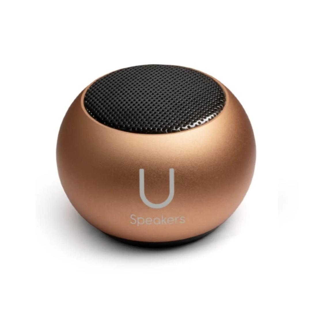 U Mini Speaker | Stylish Portable Wireless Bluetooth 5.0 with Built-in Mic & Remote Shutter | Perfect Mini Speaker for Home, Parties, Activities! Small Device, Rich Sound | Rose Gold