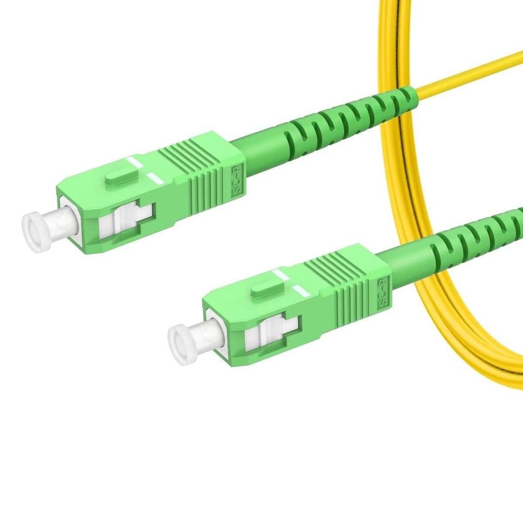 DKURVE SC APC to SC APC Simplex Single Mode PVC Fiber Optic Patch Cable (5m)