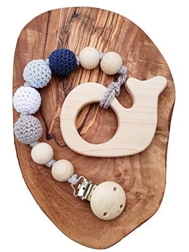 Natural Wooden Teething Toy Interchangeable Pacifier Holder Strap Beaded Clip Neutral baby Toys