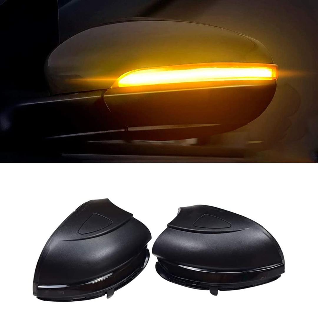 Hacreyatu Sequential Led Side Mirror Turn Signal Light Indicator Smoked Lens (L&R) For VW Golf 6 MK6/ Golf G-TI 6 /R20 2008-2012 (yellow(no holes))