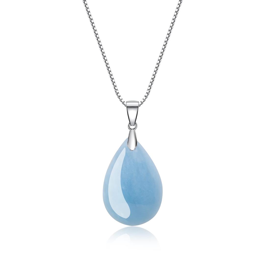 COAI925 Sterling Silver Teardrop Crystal Necklace