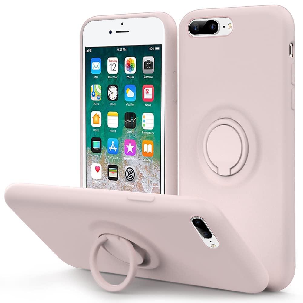 MOCCA for iPhone 7 Plus Case, iPhone 8 Plus Case 5.5 inch with Ring Kickstand | Super Soft Microfiber Lining Anti-Scratch | Full-Body Shockproof Protective Case for iPhone 7 Plus / 8 Plus - Pink Sand