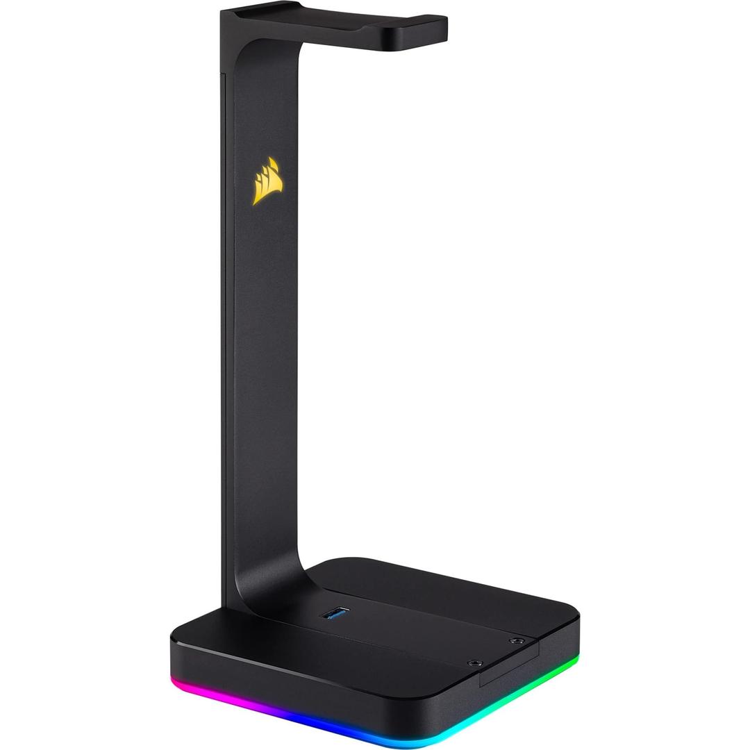 Corsair ST100 RGB Premium Headset Stand with 7.1 Surround Sound - 3.5mm and 2xUSB 3.0,Aluminum