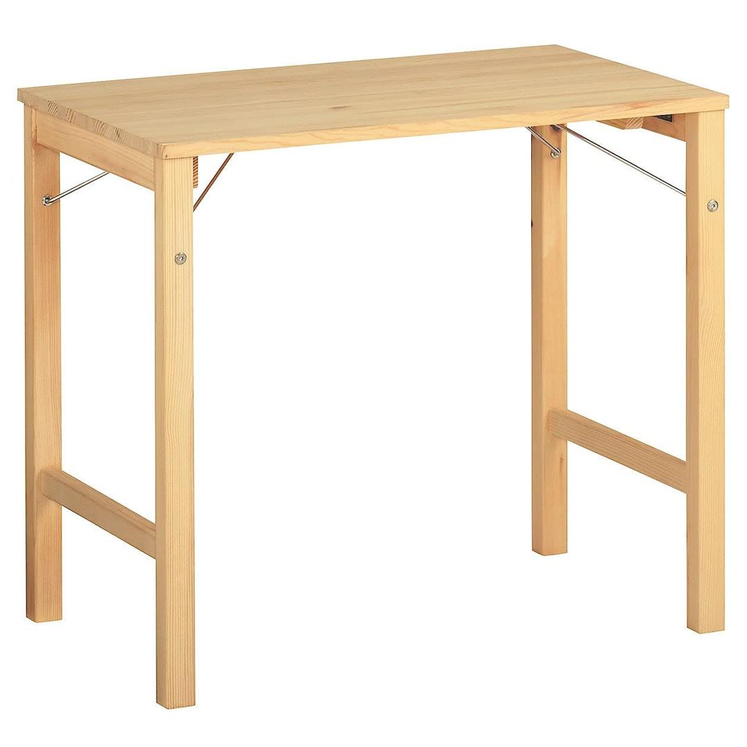 MUJI 18499441 Folding Pine Wood Table, (W x D x H): 31.5 x 19.7 x 27.6 inches (80 x 50