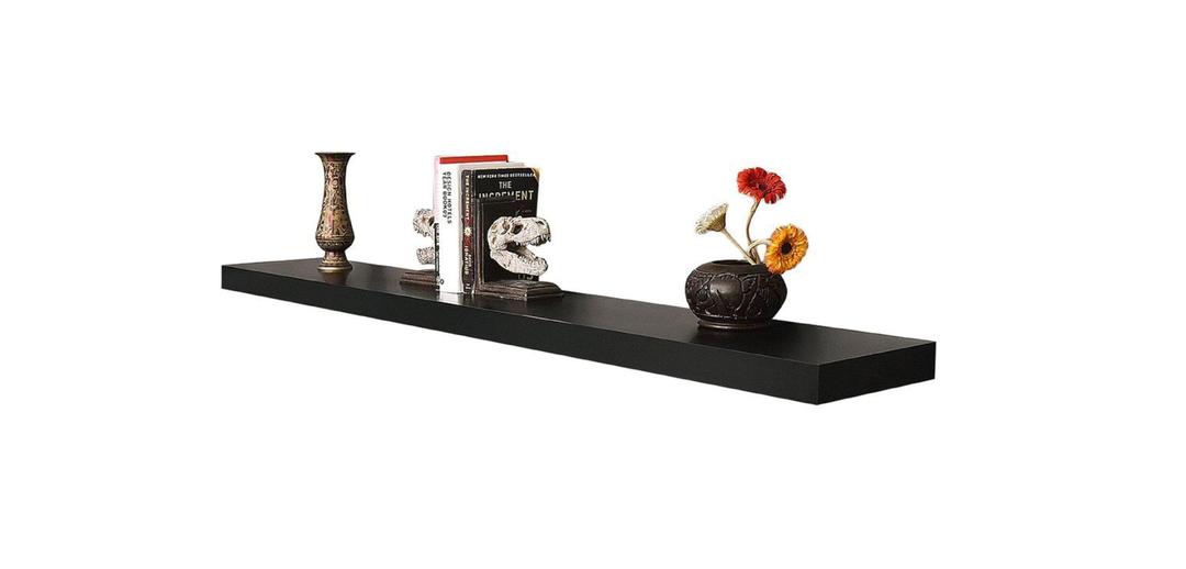 Feelings Floating Wall Shelves | Wall Mounted Shelf | Trophy Stand Shelf | Shelf for Bedroom, Living Room, Bathroom | Home Room Decor - 40x19 cm (Black)