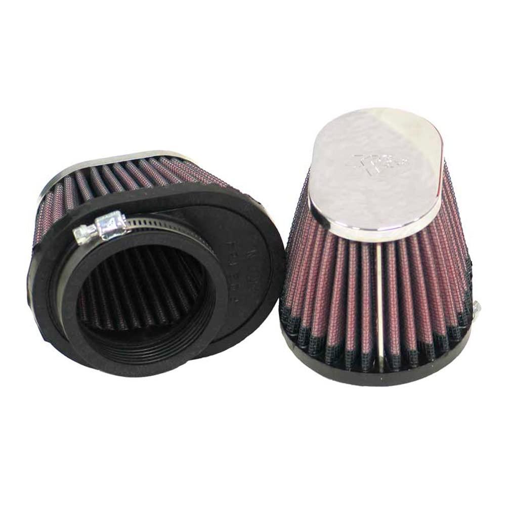 K&N RC-0982 Motorcycle Universal Chrome Air Filter , Black