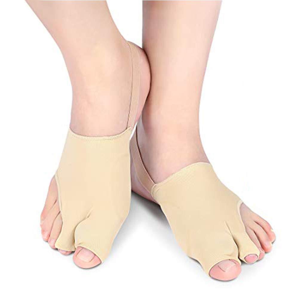 Bunion Corrector Sleeves, Orthopedic Hallux Valgus Protector with Gel Cushion and Toe Separators Spacers Relief Big Toe Joint, Hammer Toe, Overlapping Toe for Men and Women Day and Night Use (Skin-M)