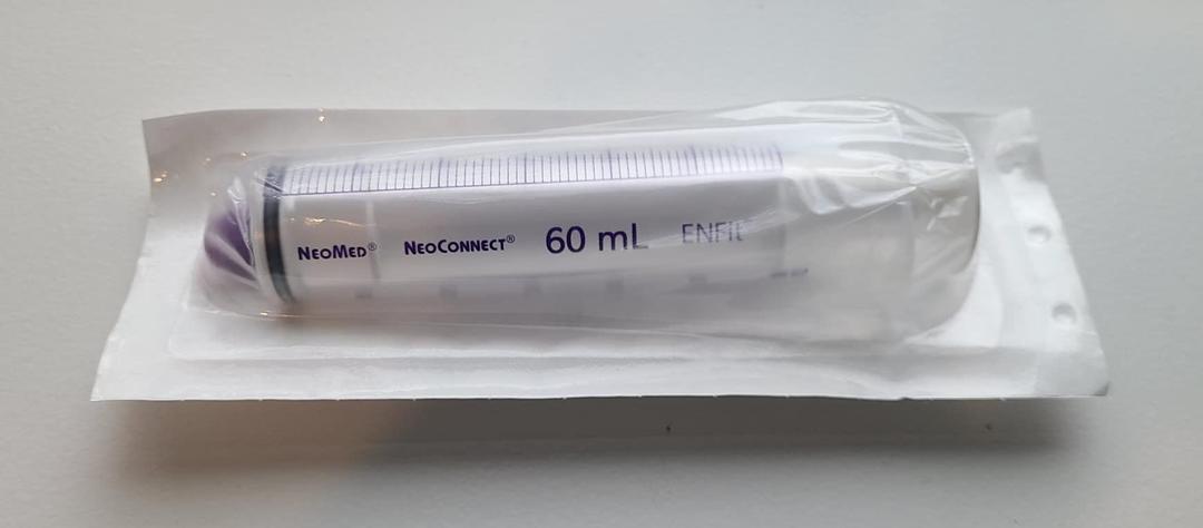 NeoMedNeoConnect Oral Enteral Syringe With ENFit Connector 60cc/60mL Liquid Medication Dose Dispenser