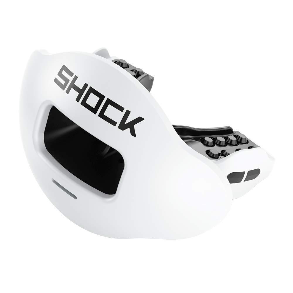 Shock Doctor Max Airflow 2.0 Lip Guard/Mouth Guard. Football Mouthguard 3500. for Youth and Adults OSFA. Breathable Wide Opening Mouthpiece. Helmet Strap Included