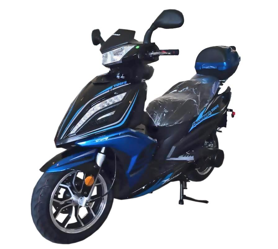 HHH Quantum150 Titan150cc Scooter Fully Automatic Street Scooter Gas Tao Motors 150cc Moped with 13 inch Tires Gy6 Engine and CVT 150cc Bike for Adult (Blue)