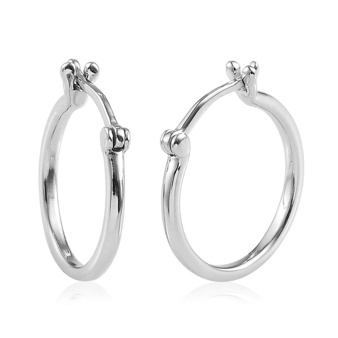 Shop LC RHAPSODY 950 Platinum Hoop Hoops Earrings Bridal Wedding Anniversary Bridal Gifts Jewelry For Women