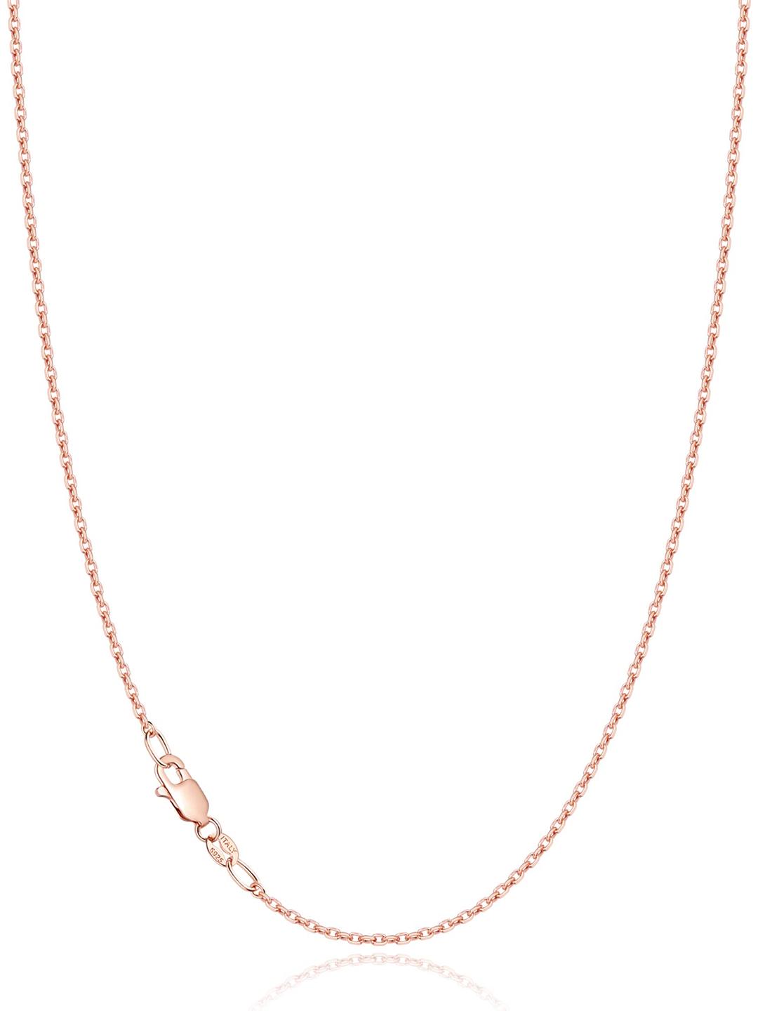 JewlpireSolid 18k Gold Over 925 Sterling Silver Chain Necklace for Women, 1.2mm Cable Chain Necklace Thin & Dainty & Sturdy Women's Chain Necklaces 14/16/17/18/20/22/24 Inch