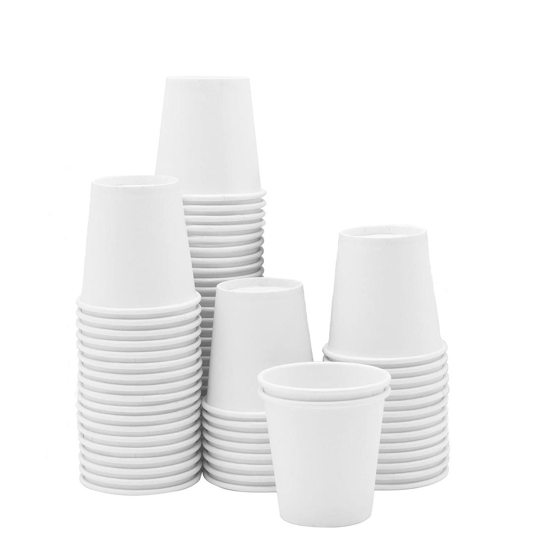 GUSTO [3 oz. - 100 Count] Small Paper Cups, Disposable Mini Bathroom Mouthwash Cups