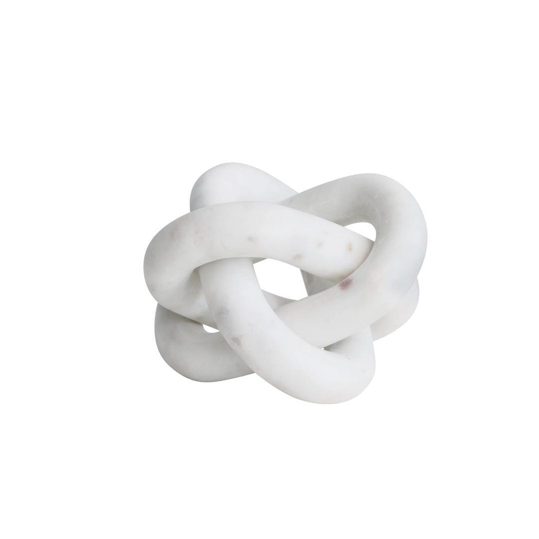 Bloomingville Decorative Interlocking Marble Chain with 3 Links, White Décor