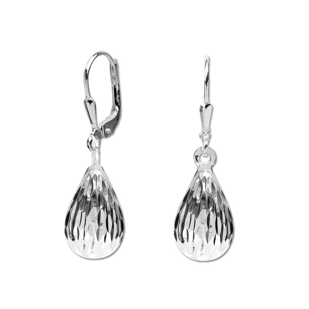 LeCalla925 Sterling Silver Leverback Drop Earrings | Lightweight Italian Teardrop Dangle Earring for Women