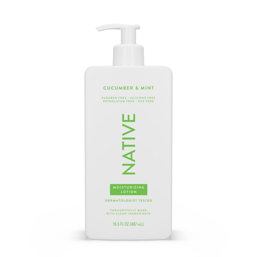 Native Body Lotion Contains Naturally Derived Plant-Based Moisturizers for Women and Men | Restores Dry Skin, Cucumber & Mint, 16.5 fl oz