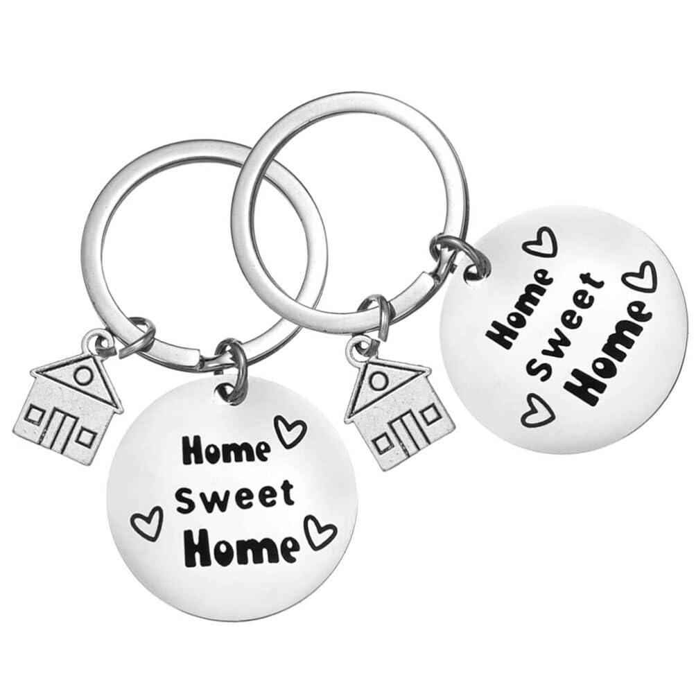 MAGICLULU Home Sweet Home Keychain: 2pcs New Home Keychain New House Keyring Housewarming Gift for New Homeowner Moving in Key Chain