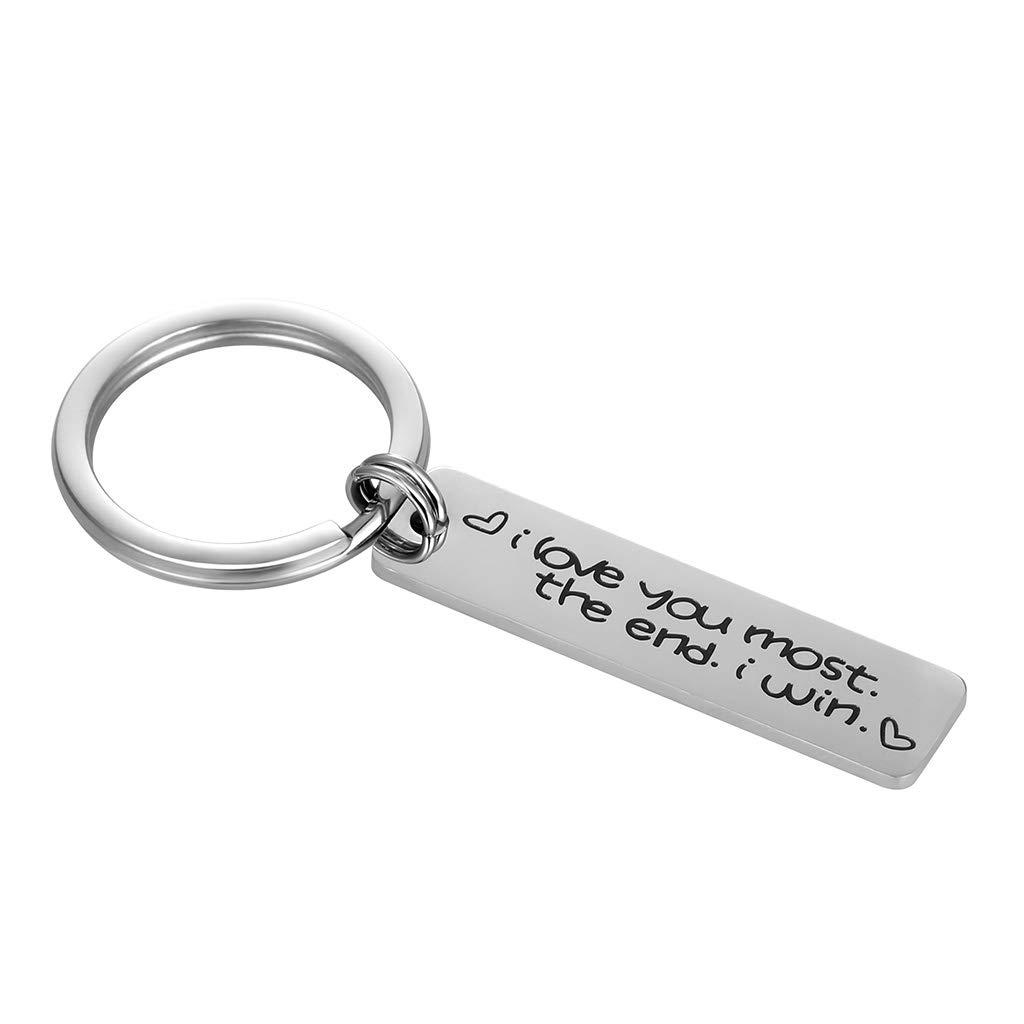 HUABOLA CALYN I Love You Most The End I Win Love Keychain Gift for Men Boyfriend Girlfriend Husband Wife Birthday Anniversary Valentines Day