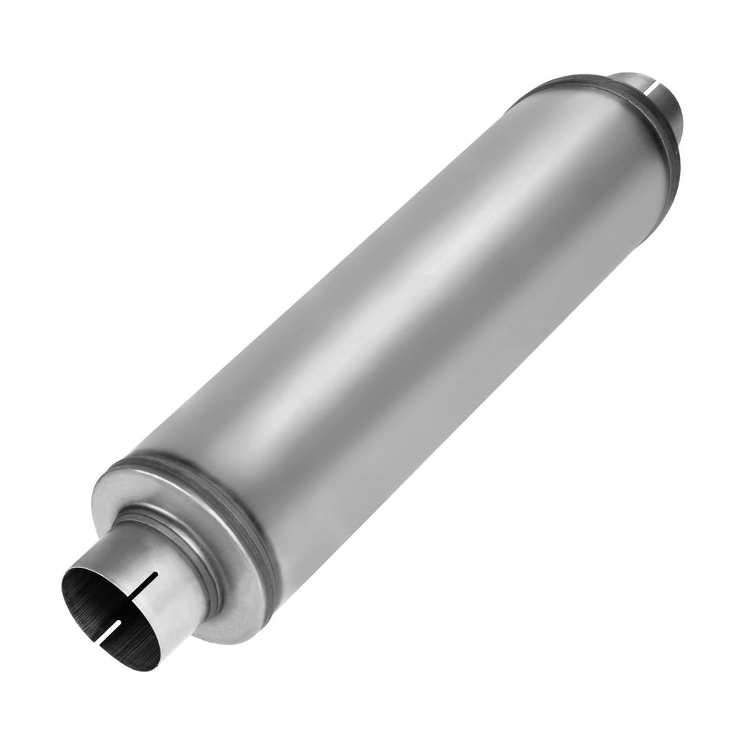 4" Inlet Diesel Exhaust Muffler,4 Inch Inlet/Outlet Resonator Muffler Straight Through Stainless Steel 30" Whole Length,Welded On Exhaust Tip