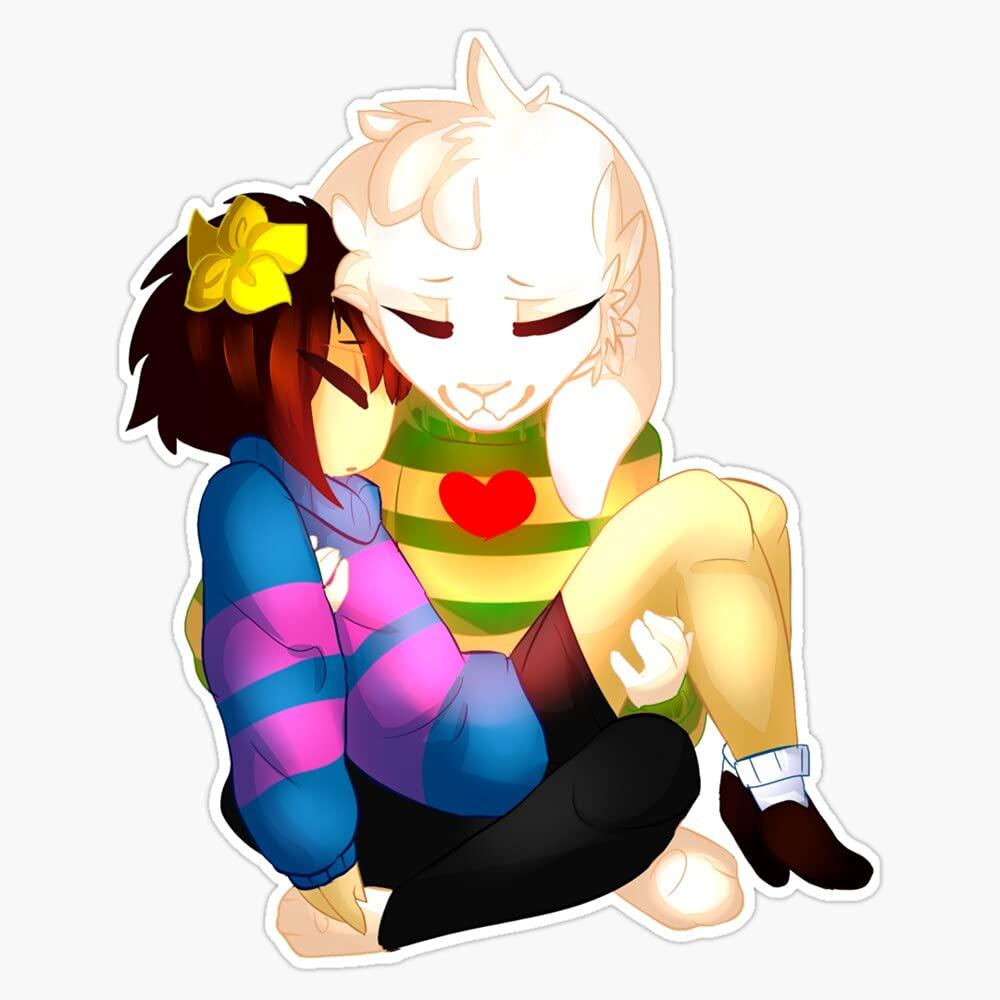 EB Store Undertale - Asriel And Human Vinyl Waterproof Sticker Decal Car Laptop Wall Window Bumper Sticker 5 inches , EBSTORE-STICKERS-1818