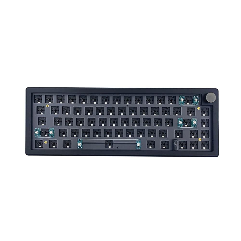 BOYI GMK67-65% Keyboard Kit,Hot-Swappable Bluetooth 5.0/2.4G/Type-C Tri-Mode Wireless RGB Mechanical Keyboard PCB Mounting Plate Kit EVA Sound Insulation Mat,Customized Keyboard Kit(Black+Knob)