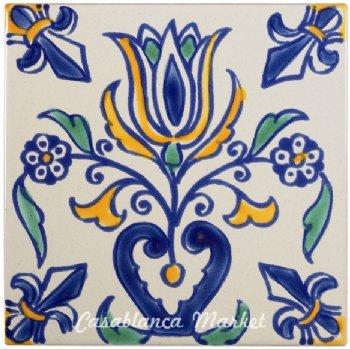 Casablanca Market MT025 Mediterranean Ceramic Tulip Decorative Tile