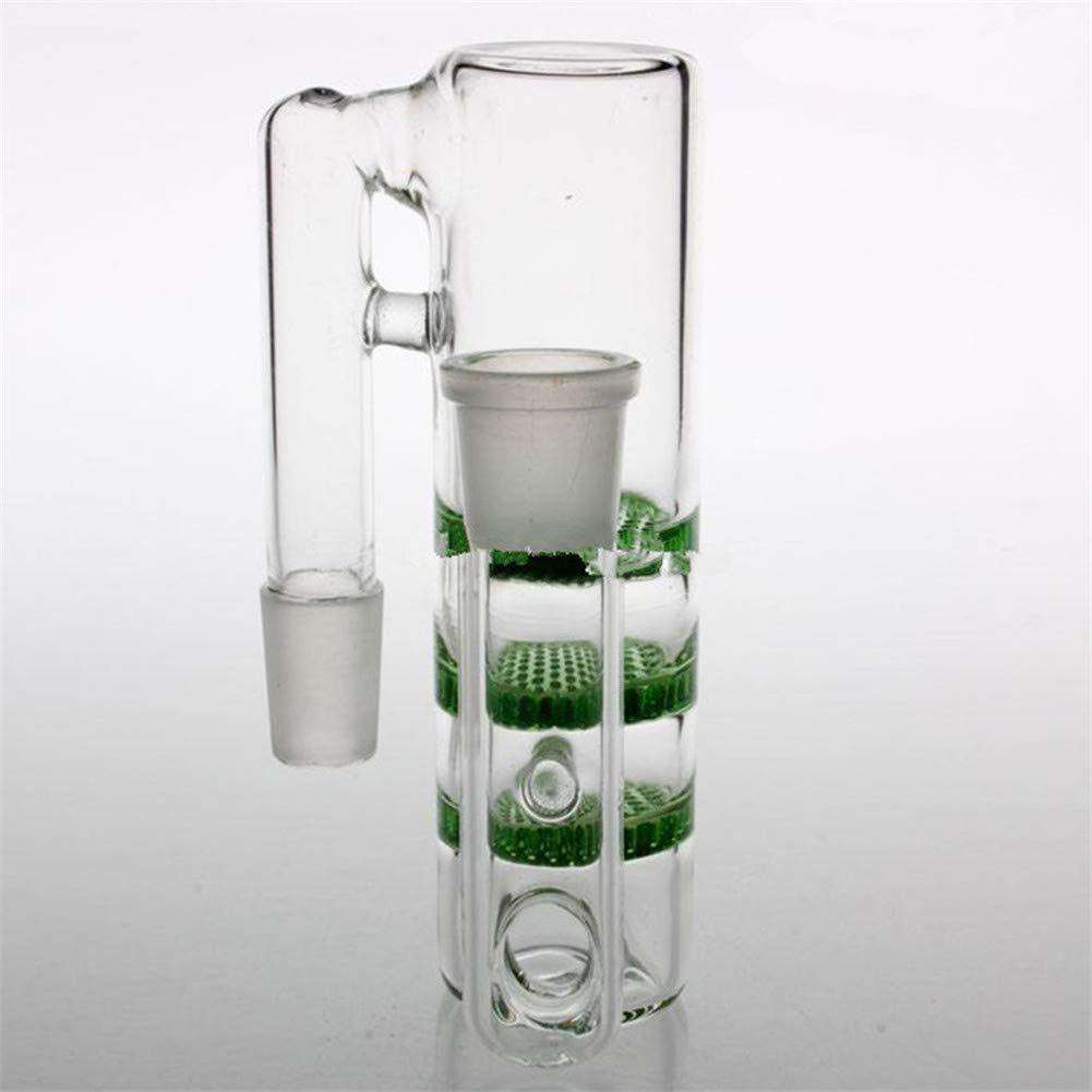 Ash Catcher 14mm 19mm Three Honeycombs Glass Ashcatcher Bubbler Bongs (14mm, Green)