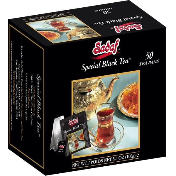 SadafSpecial Black Tea Bags - Pure Ceylon Black Tea - Product harvested in Sry Lanka - Kosher - 50 Bags