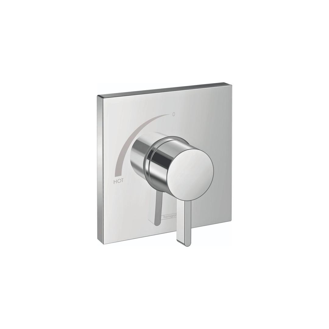 hansgroheEcostat Square Modern 1-Handle 6-inch Wide Shower Valve Chrome, 15724001 Pressure Balance Trim