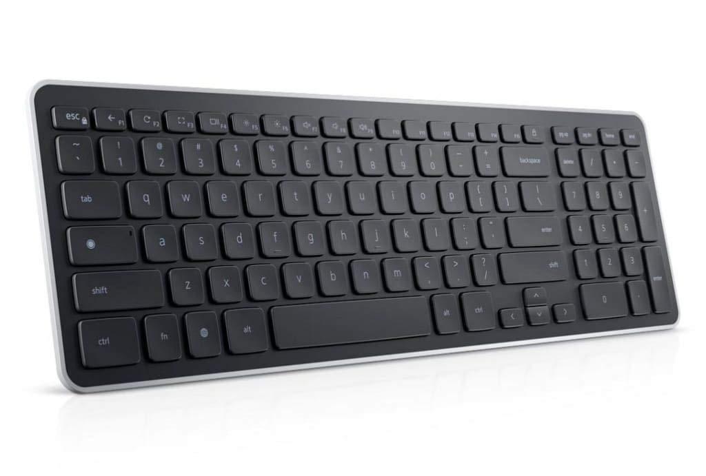 New Compact and Slim DELL KM713 Wireless Chrome USB Keyboard