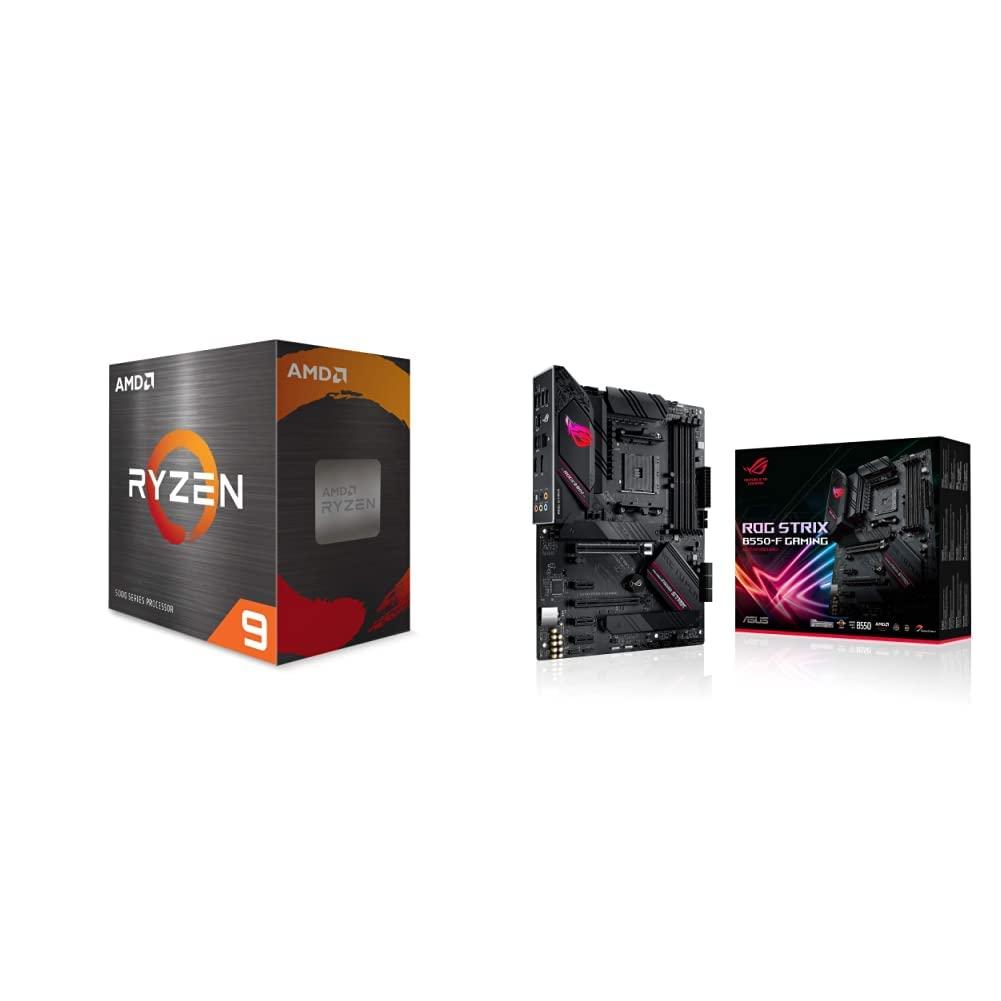 AMD Ryzen 9 5900X 12-core,24-Thread Unlocked Desktop Processor ASUS ROG Strix B550-FGaming AMD AM4 Zen 3 Ryzen 5000 & 3rd Gen Ryzen ATX Gaming Motherboard(PCIe 4.0, 2.5Gb LAN,BIOS Flashback,HDMI 2.1.