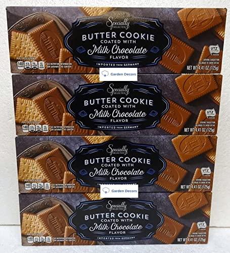 Specially Selected Butter Cookie Coated with Milk Chocolate Flavor 4.41oz 125g (Four Boxes)