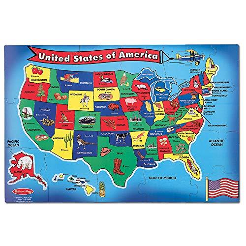 Melissa & Doug USA Map Floor Puzzle - 51 Pieces (2 x 3 feet) - FSC Certified